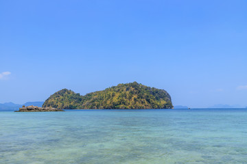 Beautiful crystal clear water at Koh Phak Bia Island in Andaman sea at Krabi, Thailand