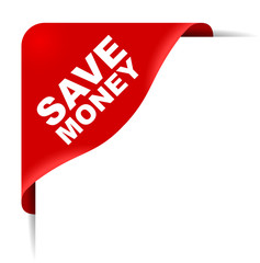 red vector banner save money