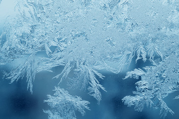 Abstract frosty pattern on glass, background texture