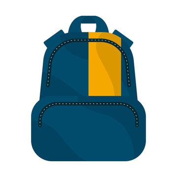 Isolated school bag image. School supplies - Vector