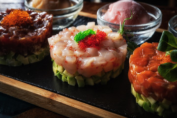 Seafood salad. Delicacies. A restaurant.