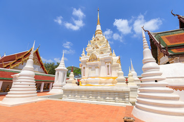 Buddha relic pagoda stupa at Wat Phra Borommathat Chaiya Worawihan, Surat Thani