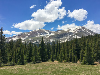 mountains and blue sky