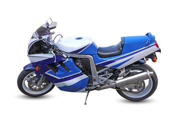Fototapeta premium moto de course bleue
