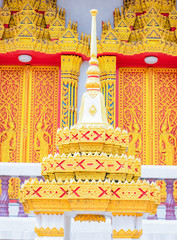 beauty golden pagoda at thai temple