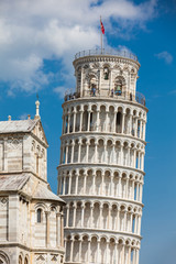 Fototapeta na wymiar Primatial Metropolitan Cathedral of the Assumption of Mary and the Leaning Tower of Pisa
