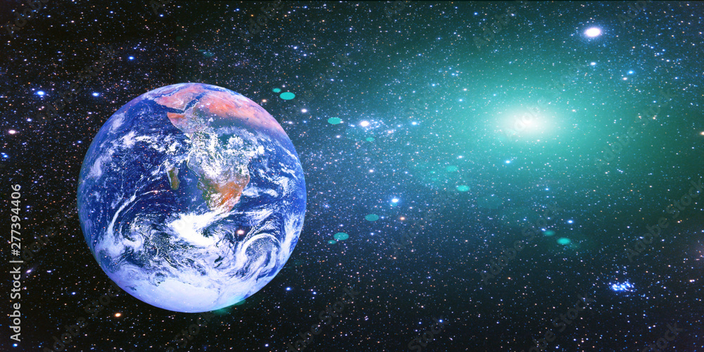 Wall mural planet earth in the sunlight from the space . planets of solar system
