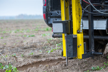 Soil Sampling. Automated probe for soil samples taking sample with soil probe sampler....