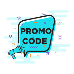 Promo code, coupon code sign speech bubble. Loudspeaker. Banner for business, marketing and advertisin