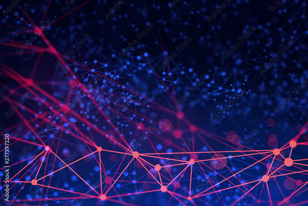 Aufkleber data deep learning robotic, molecule of chemical, atom cell science, futuristic cyber network, syste