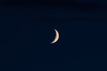 Obraz na płótnie Canvas The new moon in the sky on a summer evening