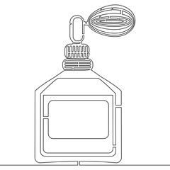 Continuous one line drawing perfume bottle concept