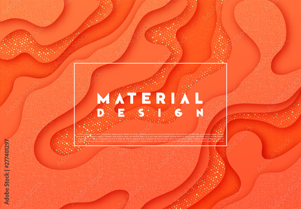Aufkleber coral minimal abstract liquid background. 3d wavy texture. dynamic art pattern