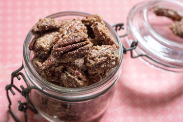 Candied pecan, almond and walnut with brown sugar and cinnamon