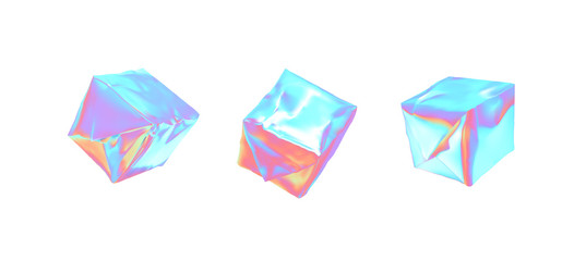 Box set in foil realistic design isolated on white background