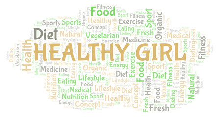 Fototapeta premium Healthy Girl word cloud.