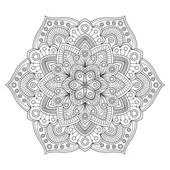 Zentangle mandala for antistress coloring book page