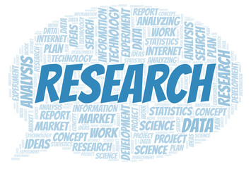 Obraz premium Research word cloud.