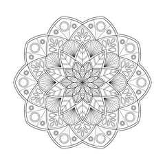 Zentangle mandala for antistress coloring book page