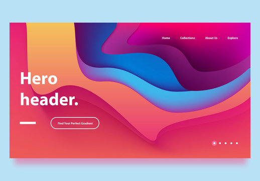 Website Landing Page Template with Gradients
