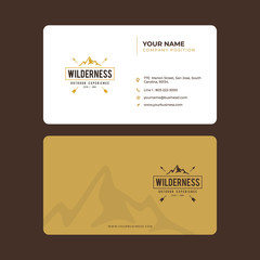 Simple and Modern Business Card Design in vector, Vintage Mountain Expedition