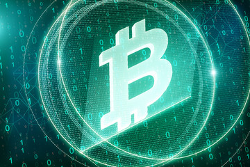Creative green bitcoin background