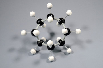Molecule model of Cyclo octane. Black is Carbon, white is Hydrogen