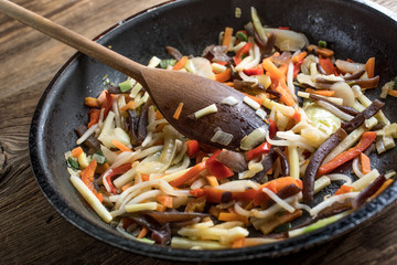 Fillet of chicken with vegetables.