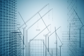 Contemporary digital construction background