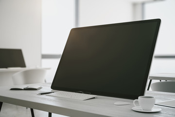 Modern desktop with computer