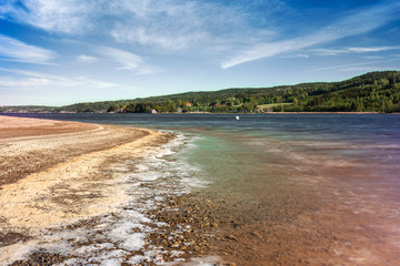 Scenic view of beach and sea against sky