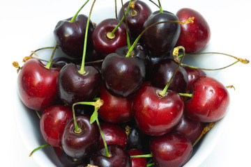 fresh cherries in a bowl