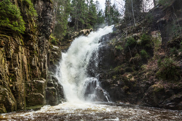 Kamienczyk Waterfall in Karkonosze National Park in Poland