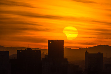 Belo Horizonte/Minas Gerais/Brazil - July 02nd 2019: Partial Solar Eclipse (12% observation) seen from Belvedere in Amilcar Vianna Martins Professor Park, Cruzeiro District