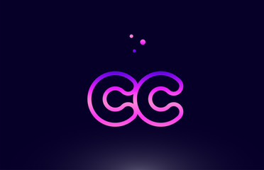 cc c c pink blue alphabet letter combination logo icon design