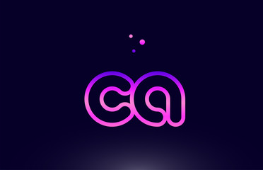 ca c a pink blue alphabet letter combination logo icon design