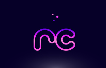 rc r c pink blue alphabet letter combination logo icon design