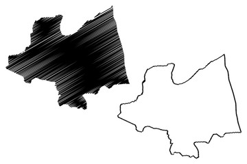 Kampong Thom Province (Kingdom of Cambodia, Kampuchea, Provinces of Cambodia) map vector illustration, scribble sketch Kampong Thom map