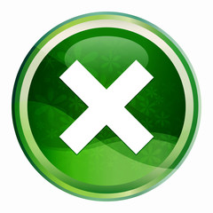 Cross icon Natural Green Round Button