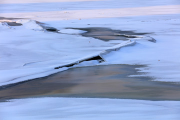 cracked ice surface