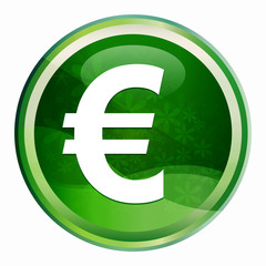 Euro sign icon Natural Green Round Button