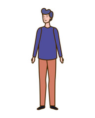 young man standing in white background