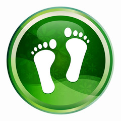 Human two footprints icon Natural Green Round Button