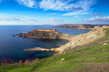 Fototapeta na wymiar Gnejna Bay and Il-Karraba , Mgarr, Malta