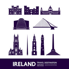 Fototapeta premium Ireland travel destination grand vector illustration.
