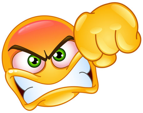 Angry emoji emoticon showing a punch fist gesture