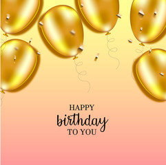 Obraz premium Happy Birthday background. Gold Balloons. 