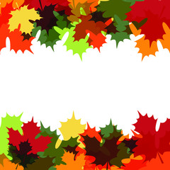 Autumn Background. Vector Illustration. Flat Style. Hello Autumn Card with Leaves. September Fall Design Collection for Poster, Banner, Card, Flayer