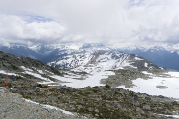 Fototapeta na wymiar whistler canada en la cima de la montaña
