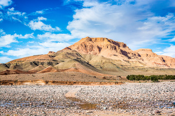 Colored mountain near Midelt, Morocco by mine village Aouli